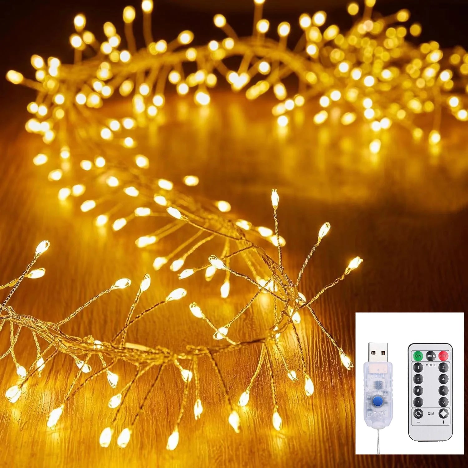 3/6/9M USB Power LED Firecracker String Lights Remote Control Garland Fairy Lights for Wedding Party Garden Christmas Decoration Dazzle Frenzy