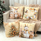 4pcs Merry Christmas Cushion Cover Home Decorations 2025 Christmas Ornament Pillow Case Xmas Navidad Gifts New Year Gifts 2026 Dazzle Frenzy