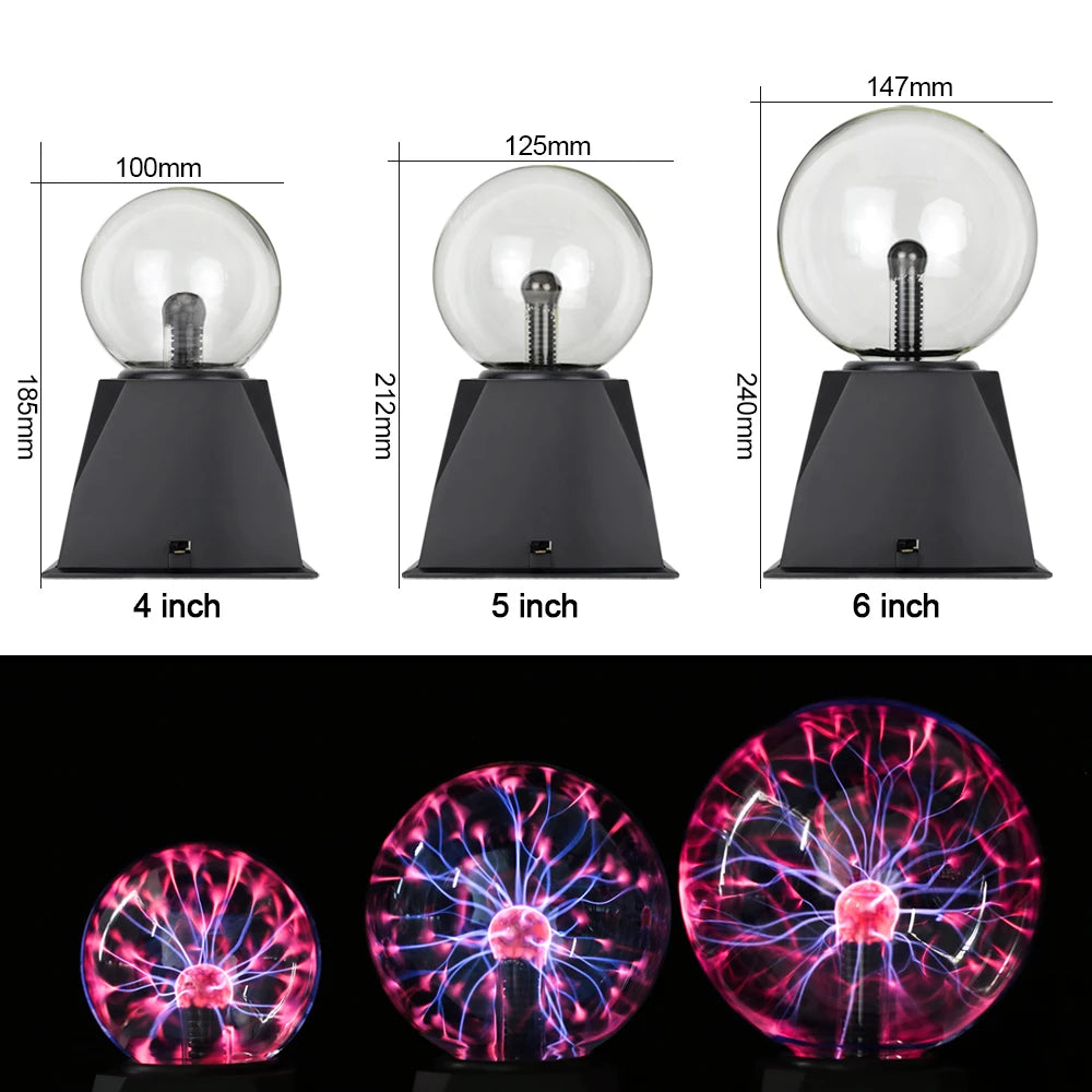 Magic Crystal Plasma Ball Lamp 3/4/5/6/8 Inch LED Night Light Kid Birthday Christmas Gift Lighting Bedroom Decor Novelty Lamp Dazzle Frenzy