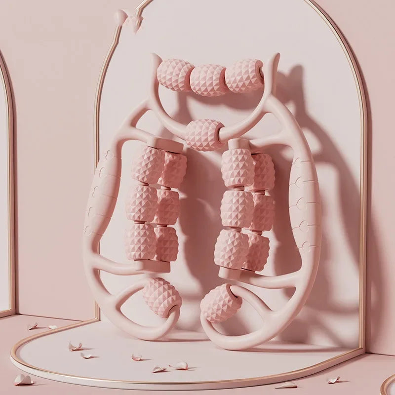 18-Round Leg Slimming Massage Roller – Circular Muscle Stretch Clamp