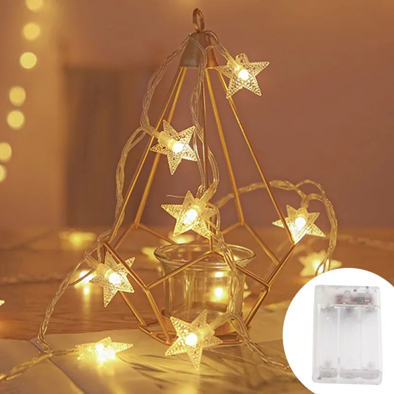 LED Star Fairy Lights Outdoor Chain Lights Garland Bulb String Lights Party Home Wedding Terrace Garden Christmas Decoration Dazzle Frenzy