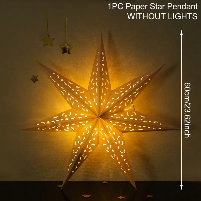 Hollow Star Hanging Pendants Christmas Decoration 2025 for Home Navidad Natal Noel Gifts Christmas Ornaments New Year 2026 Dazzle Frenzy