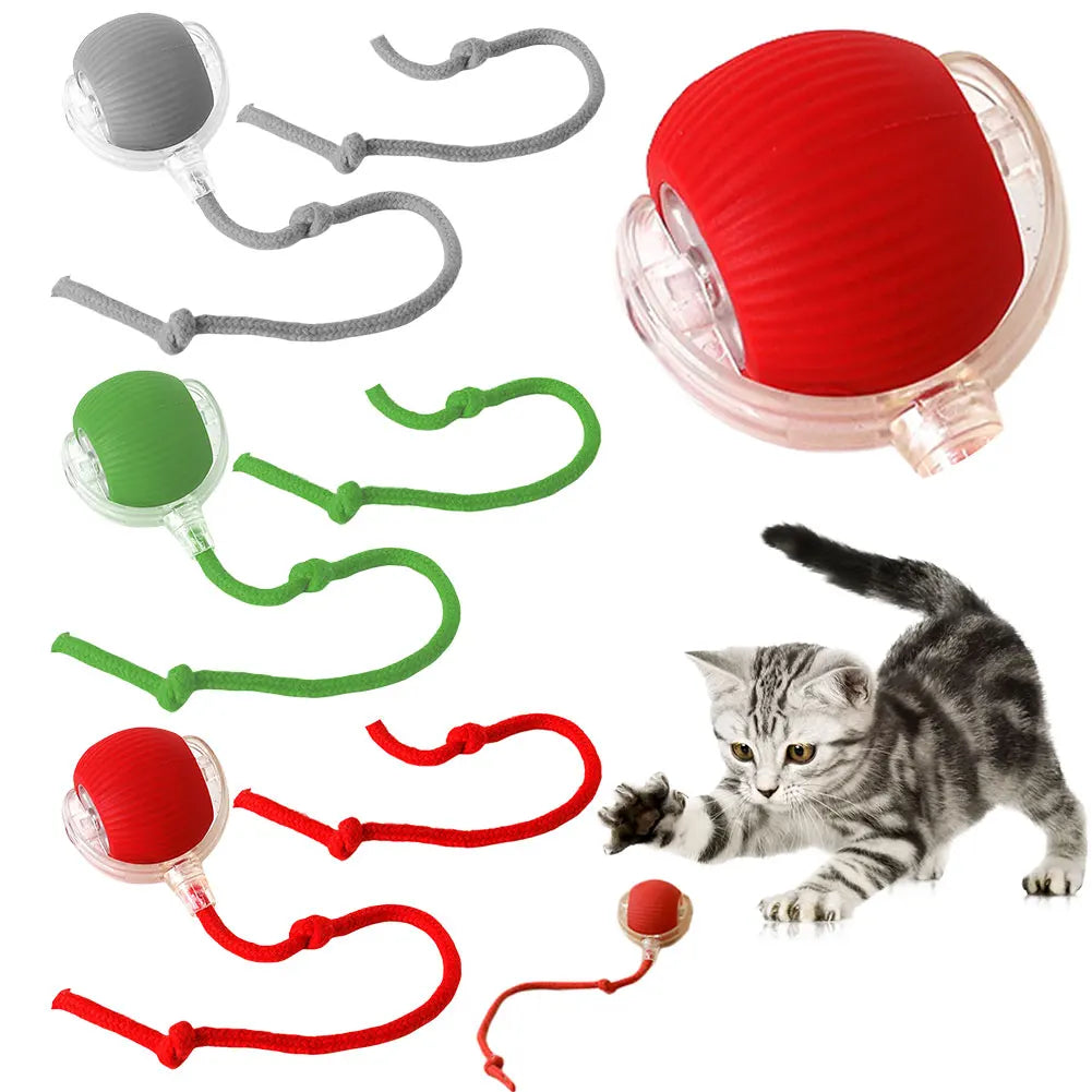 2025 Viral Rechargeable Cat Rolling Ball Toy - Automatic Interactive Self-Rotating Anti-Depression Dazzle