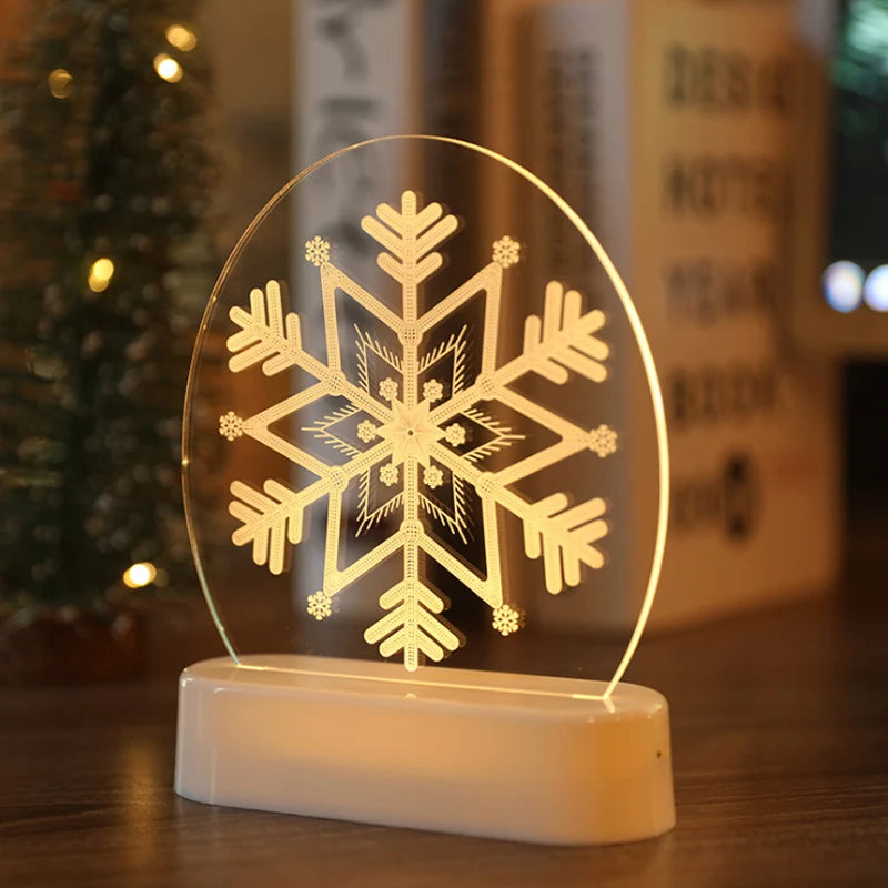 Christmas Personalized Acrylic LED Night Lights 2025 New Year Christmas Kids Gift Christmas Ornaments Atmosphere Lights Dazzle Frenzy