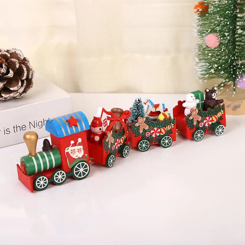 Wooden Christmas Small Train Xmas Ornaments Merry Christmas Decor For Home Happy New Year 2025 Creative Kids Naviidad Gifts Gift Dazzle Frenzy