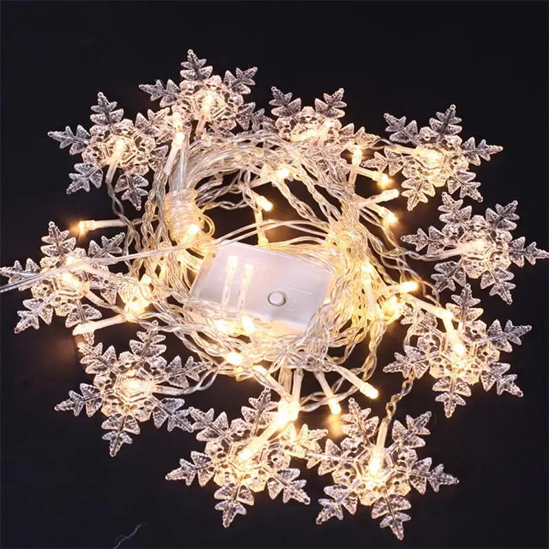 3.2M Christmas Snowflakes LED String Lights Flashing Fairy Curtain Lights Waterproof For Holiday Party Wedding Xmas Decoration Dazzle Frenzy