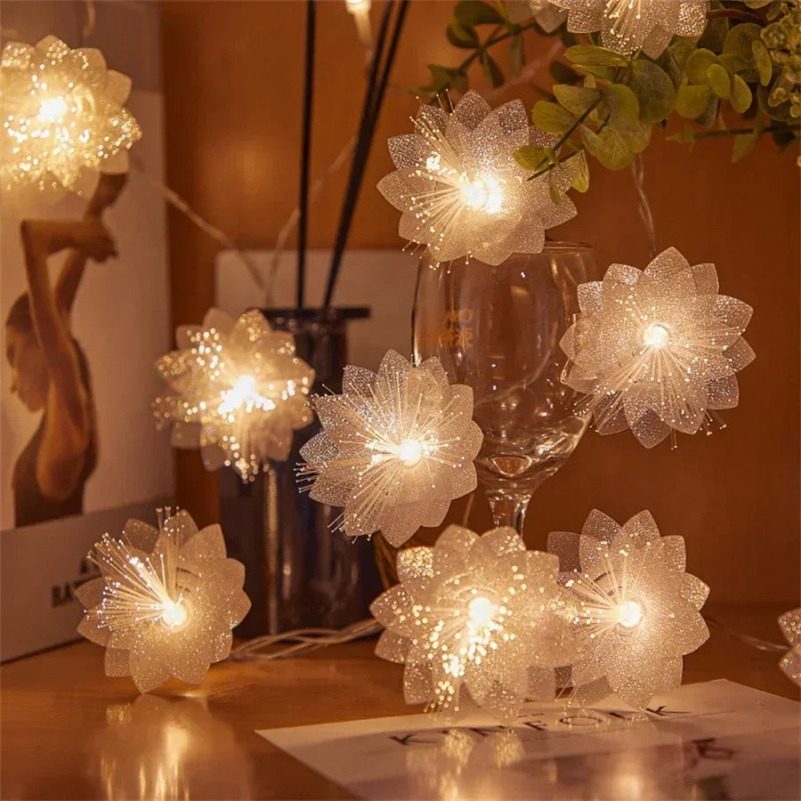 2/3M LED Fiber Optic Fairy Light Battery-operated Garland Christmas Decoration Party New Year's Decor Artificial Flowers Festoon Dazzle Frenzy