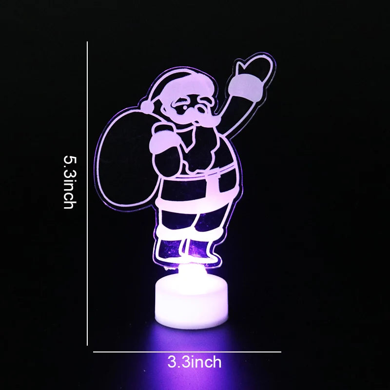 Christmas Personalized Acrylic LED Night Lights 2025 New Year Christmas Kids Gift Christmas Ornaments Atmosphere Lights Dazzle Frenzy