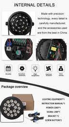 SHEHDS LED Flat Par Lighting18x12W RGBW/18x18W RGBWA+UV Aluminum Flat Par DJ Light For Disco Christmas Lights Audience Dazzle Frenzy