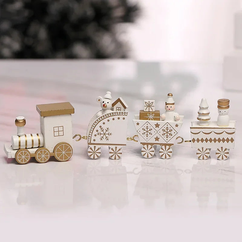 Wooden Christmas Small Train Xmas Ornaments Merry Christmas Decor For Home Happy New Year 2025 Creative Kids Naviidad Gifts Gift Dazzle Frenzy