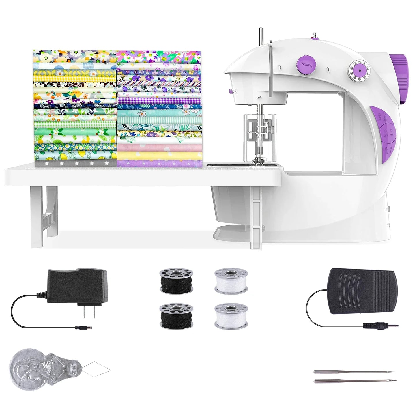 2025 Viral Portable Electric Sewing Machine - 12 Stitches LED Light Overlock Foot Pedal Dazzle