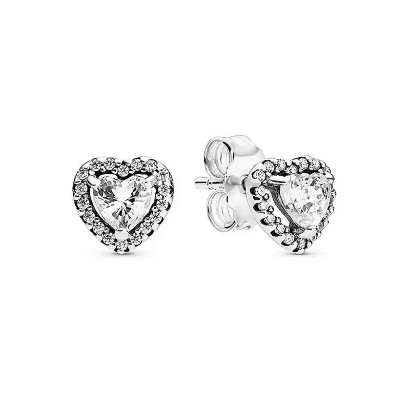 Charming 925 sterling silver new special sale heart-shaped crystal zircon earrings women's Christmas surprise jewelry to lover Dazzle Frenzy