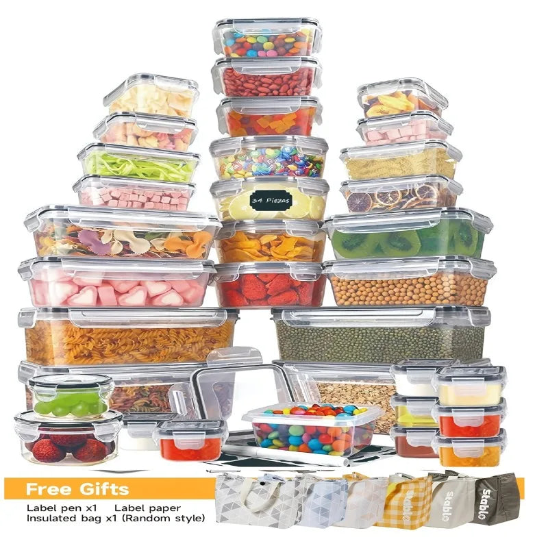 2025 Viral 48Pcs BPA-Free Food Storage Set - 24 Airtight Leakproof Containers with Labels