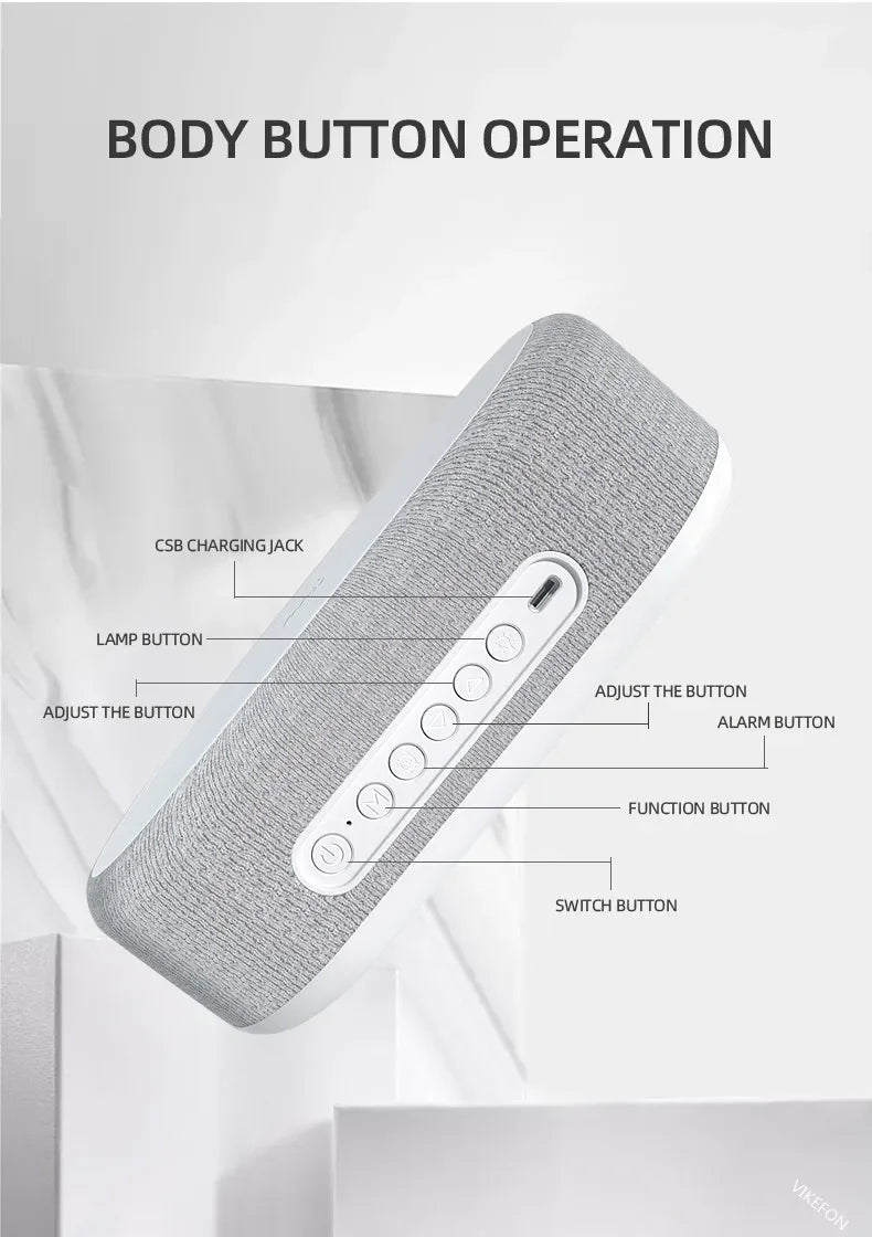 2025 Viral Alarm Clock Wireless Charger - 15W iPhone Night Light Thermometer Desk Lamp