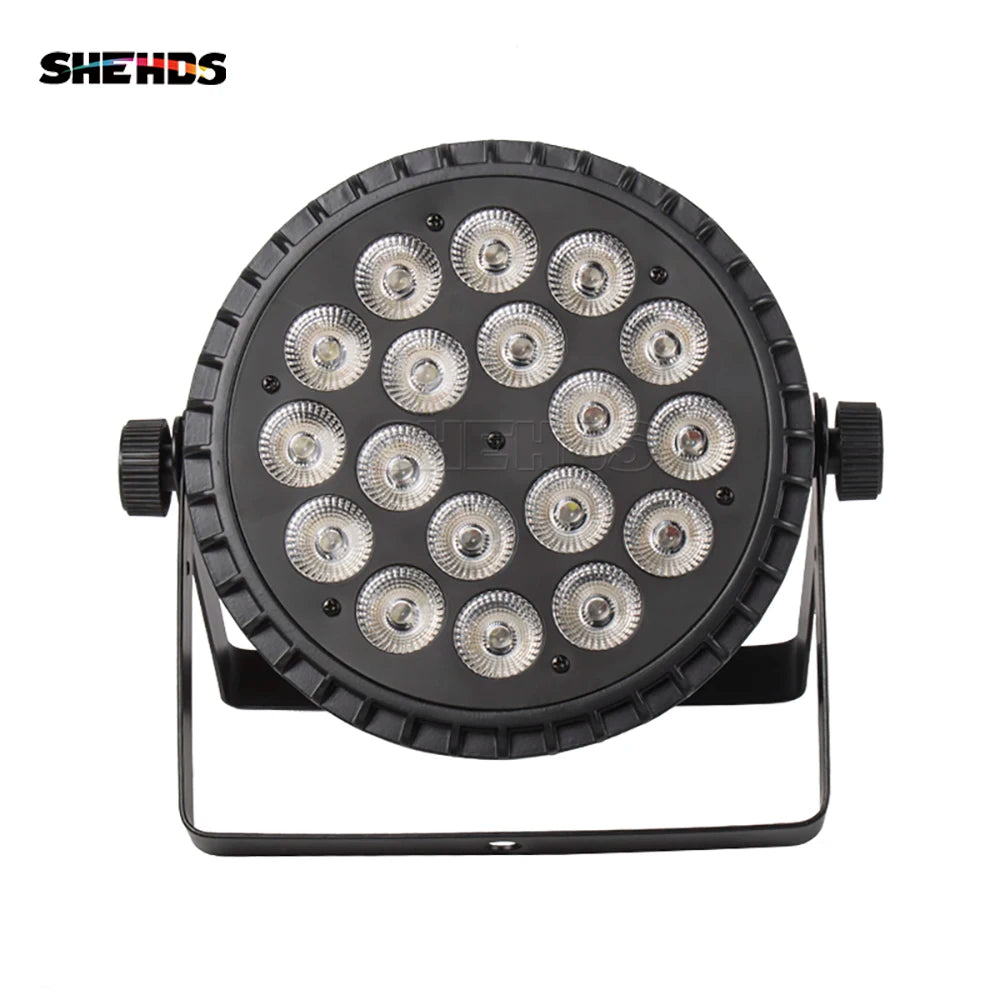 SHEHDS LED Flat Par Lighting18x12W RGBW/18x18W RGBWA+UV Aluminum Flat Par DJ Light For Disco Christmas Lights Audience Dazzle Frenzy