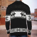 Men's Christmas Jacquard Sweater Button Cardigan Sweater Coat kfghf899 Store