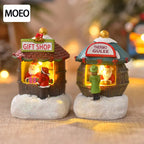 Christmas Resin Mini House Santa Shop Ornament Dazzle Frenzy