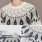 Men's Round Neck Jacquard Christmas Knitted Sweater kfghf899 Store