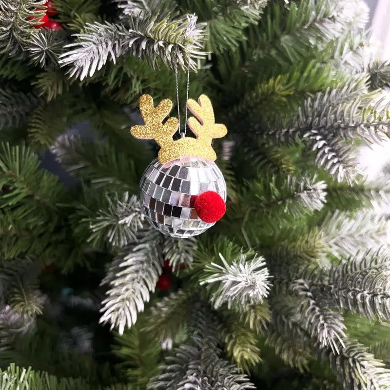 Mirror Elk Horn Christmas Ball Tree Decoration Pendant Dazzle Frenzy