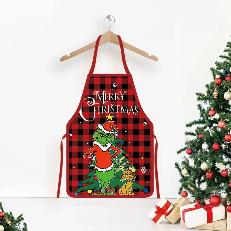 Christmas Printed Apron for Home and Party Dazzle Frenzy