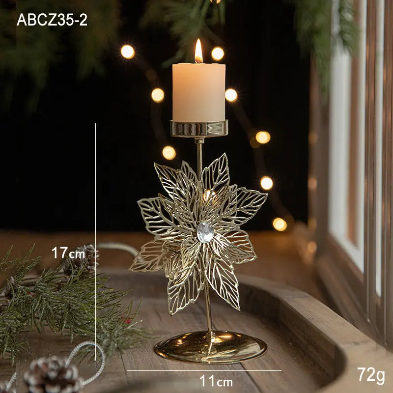 Retro Iron Christmas Candlestick Decorations Dazzle Frenzy