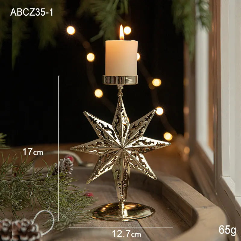 Retro Iron Christmas Candlestick Decorations Dazzle Frenzy