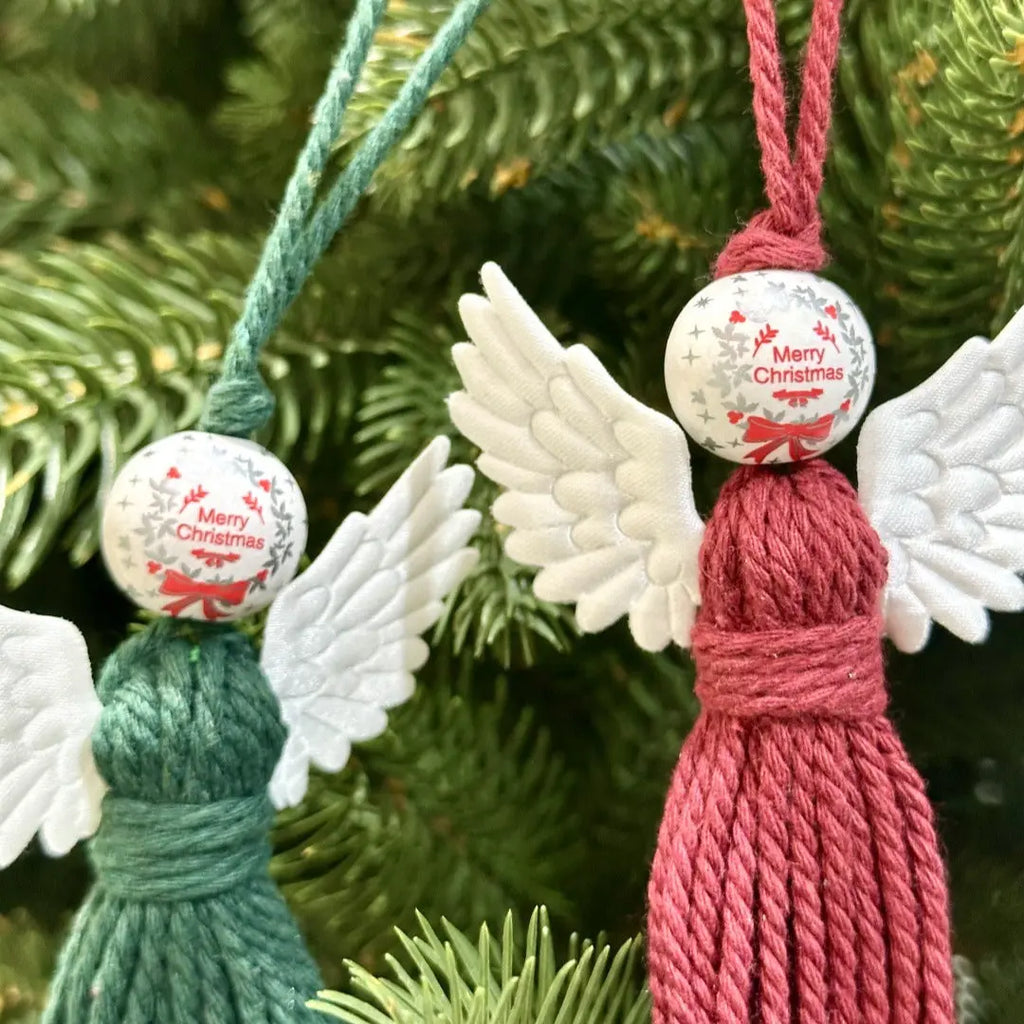 Bohemian Handmade Cotton Rope Christmas Angel Pendant Dazzle Frenzy