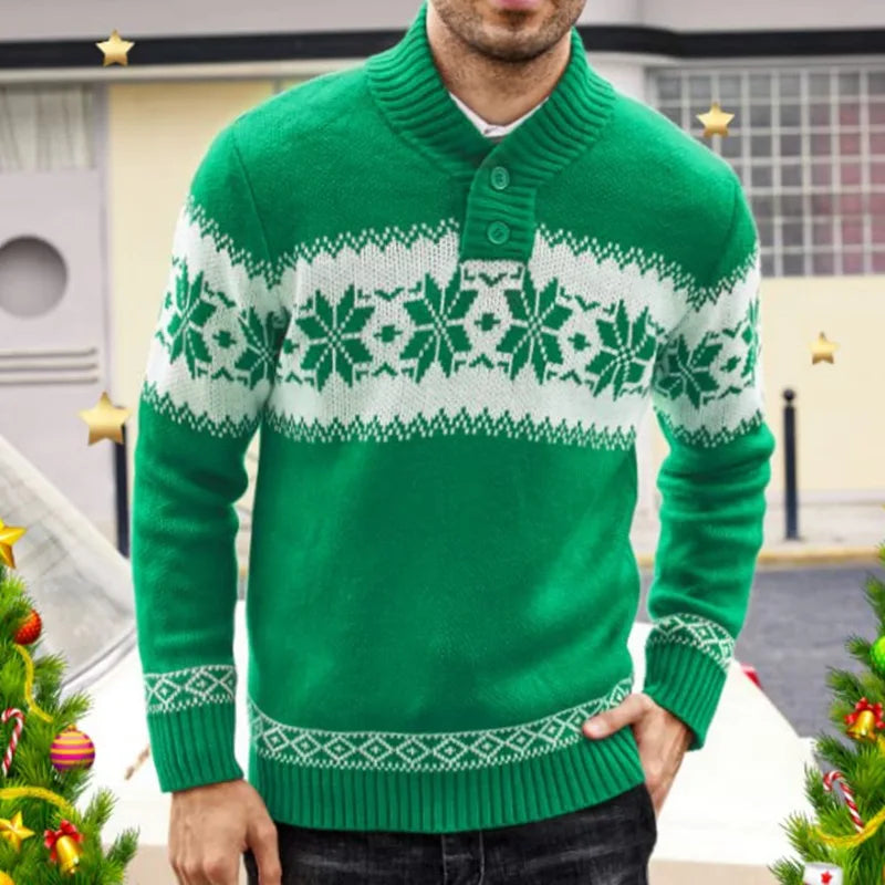 Men's New Pullover Sweater Autumn And Winter Long Sleeved Christmas Casual Fashion Jacquard Knitted Sweater Clothing For Men Dazzle Frenzy