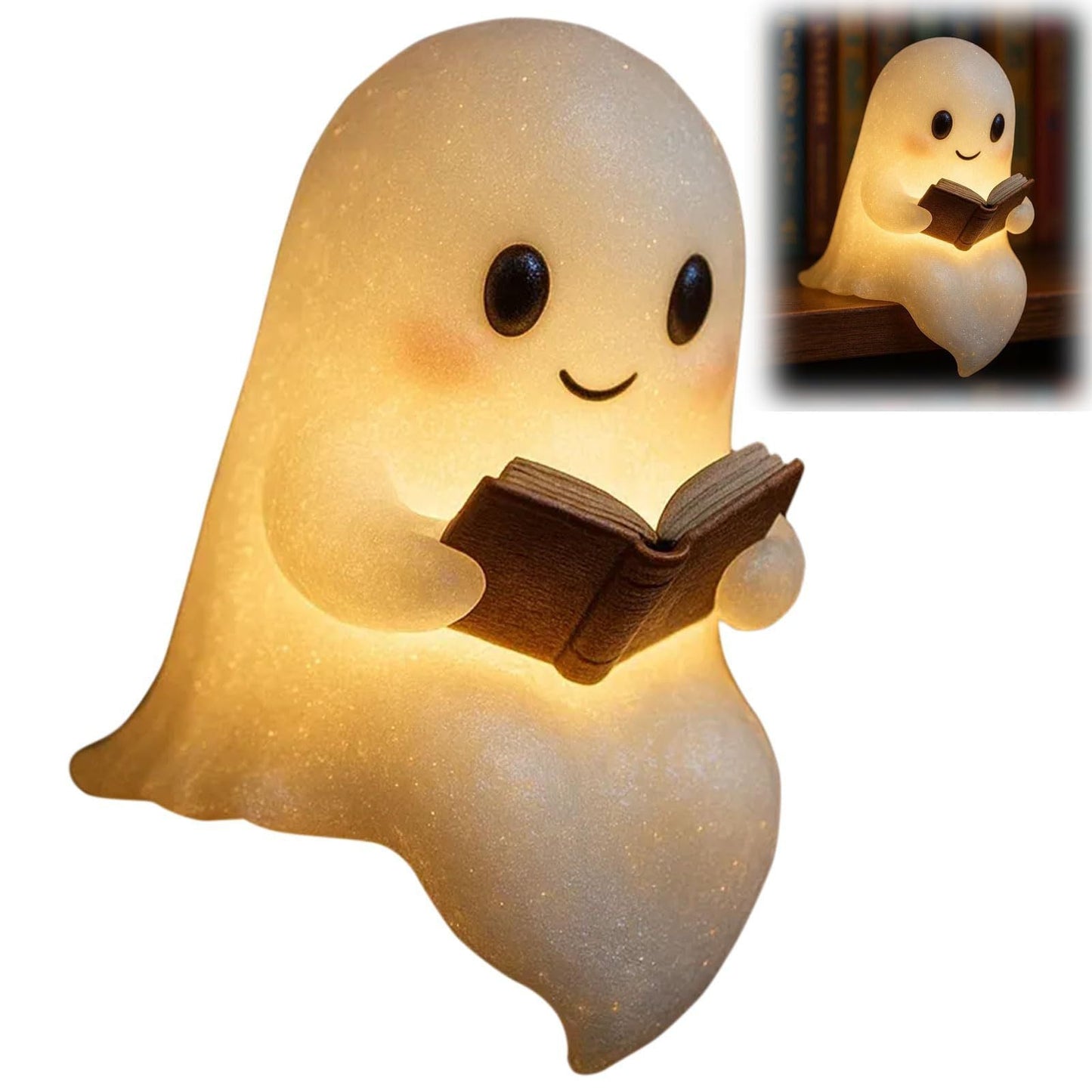 2025 Viral Cute Ghost Night Light - Resin Spooky Adorable 10cm Bedroom Glow Dazzle