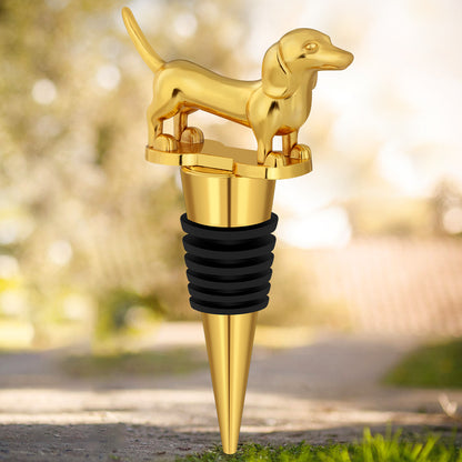 A Dachshund-shaped Red Wine Stopper, A Household Wine Champagne Stopper, An Interesting Dachshund Dog Wine Stopper, Suitable For Men And Women's Birthday Gifts, Halloween, Christmas, Father's Day, Mot