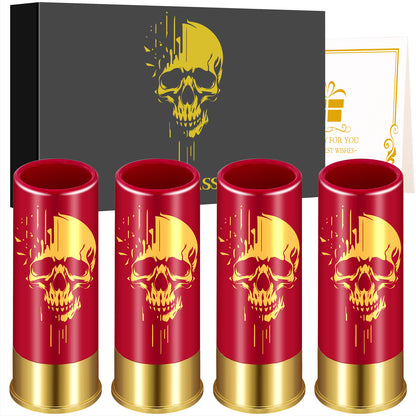 4pcs Skull Shot Glasses, 1.5oz - Reusable, High-Quality Plastic Bullet Cups For Whiskey, Cocktails & Wine, Perfect For Bars, Parties & Gifts