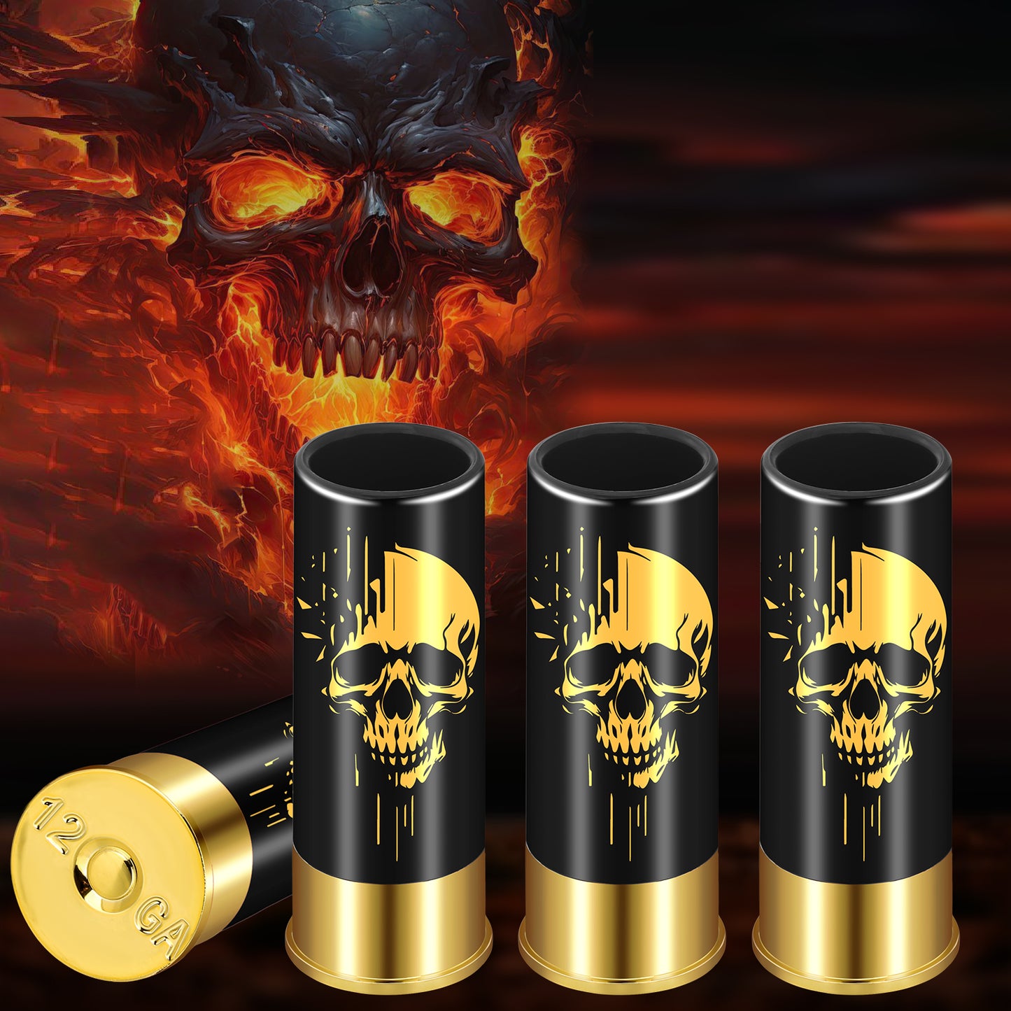 4pcs Skull Shot Glasses, 1.5oz - Reusable, High-Quality Plastic Bullet Cups For Whiskey, Cocktails & Wine, Perfect For Bars, Parties & Gifts