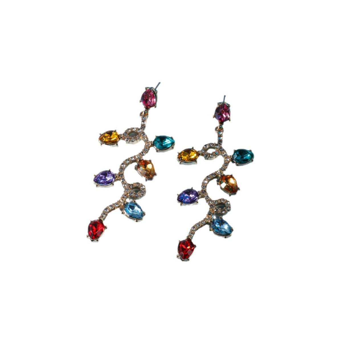 Retro Fashion Small Lantern Zircon Stud Earrings Christmas kfghf899 Store