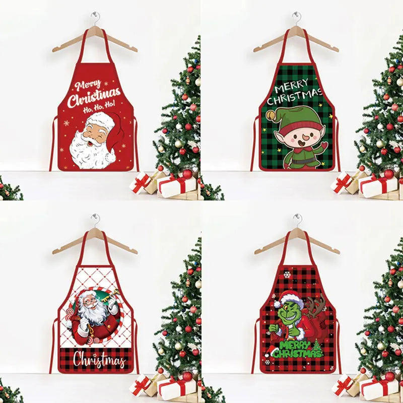 Christmas Printed Apron for Home and Party Dazzle Frenzy
