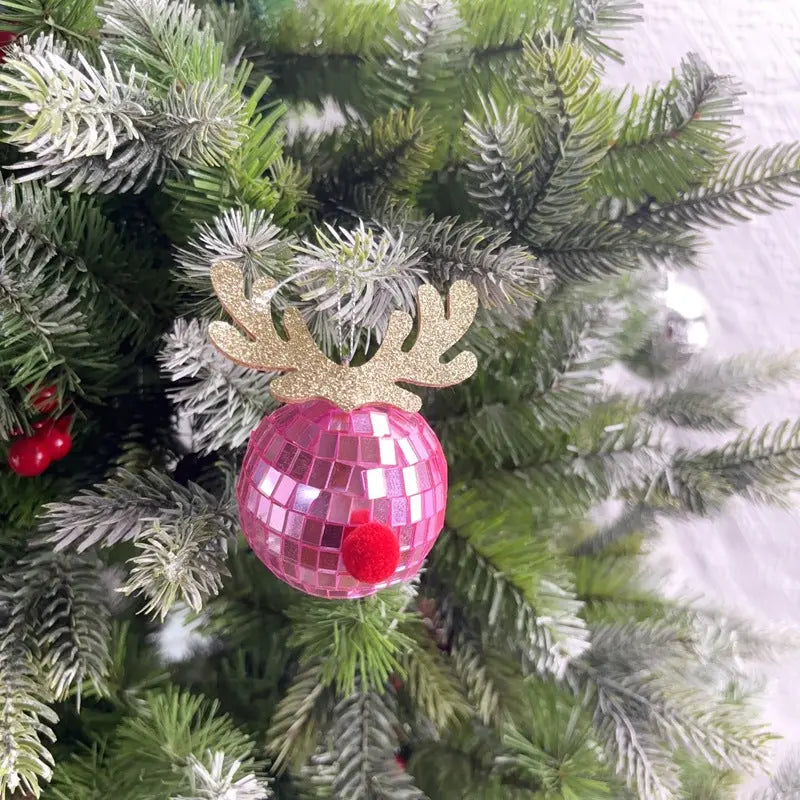 Mirror Elk Horn Christmas Ball Tree Decoration Pendant Dazzle Frenzy