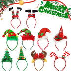 Christmas Party Headband Fun Santa Hat Reindeer Antlers Hair Accessories Dazzle Frenzy