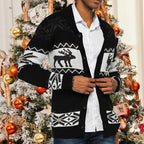 Men's Christmas Jacquard Sweater Button Cardigan Sweater Coat kfghf899 Store