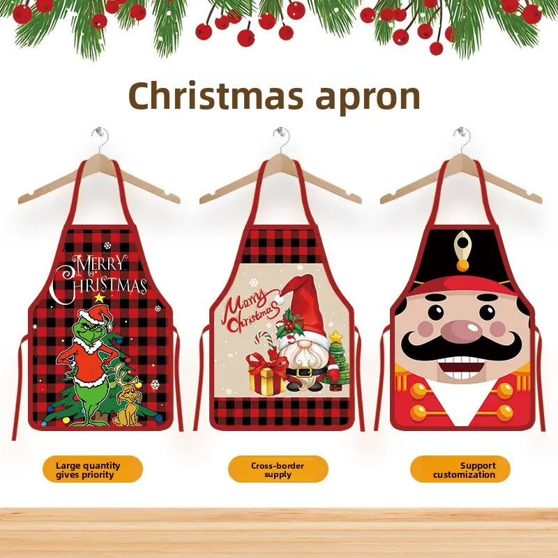 Christmas Printed Apron for Home and Party Dazzle Frenzy