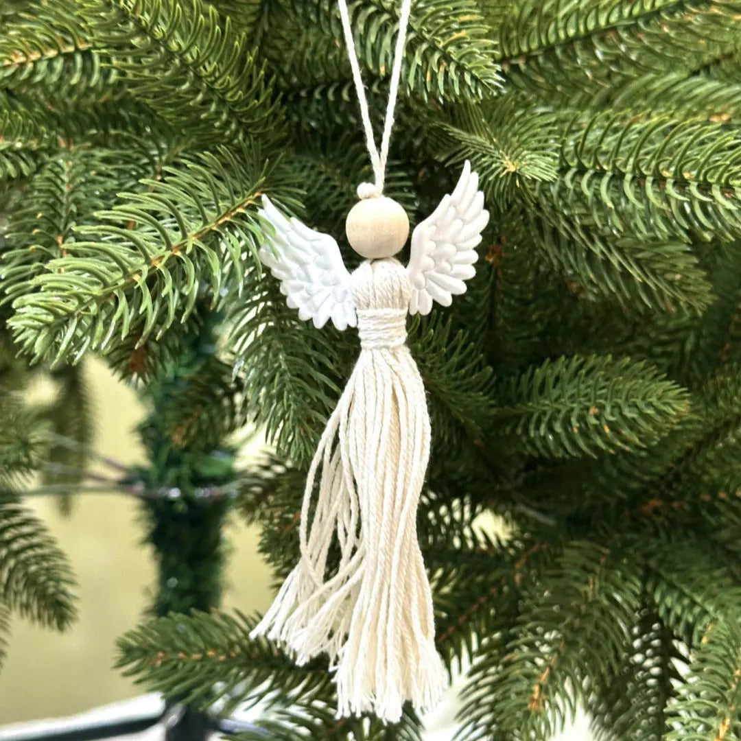 Bohemian Handmade Cotton Rope Christmas Angel Pendant Dazzle Frenzy