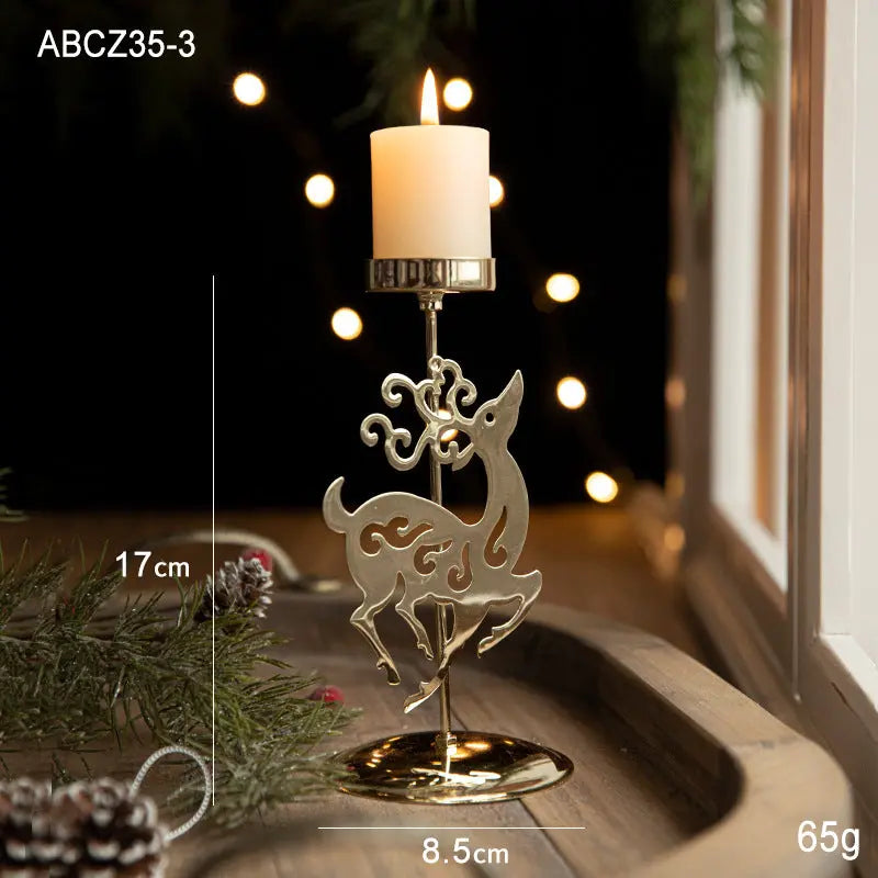 Retro Iron Christmas Candlestick Decorations Dazzle Frenzy