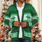 Men's Christmas Jacquard Sweater Button Cardigan Sweater Coat kfghf899 Store
