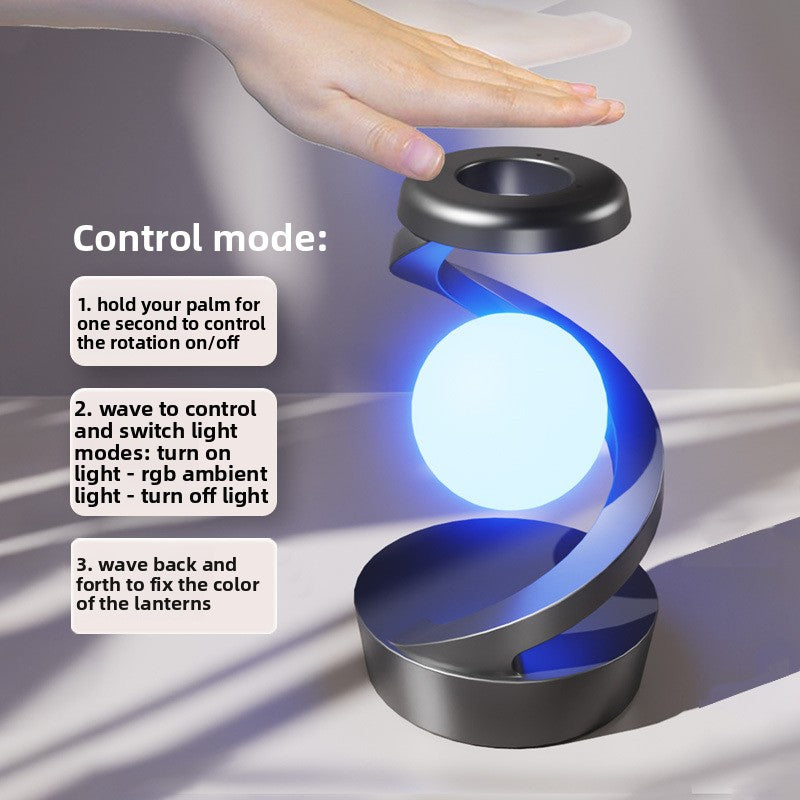 2025 Viral Rotating Floating Night Light - Mesmerizing Levitating Wireless Charger Lamp