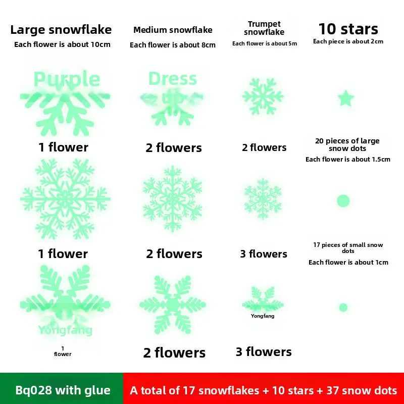 Luminous Christmas Snowflake Decoration Stickers Dazzle Frenzy