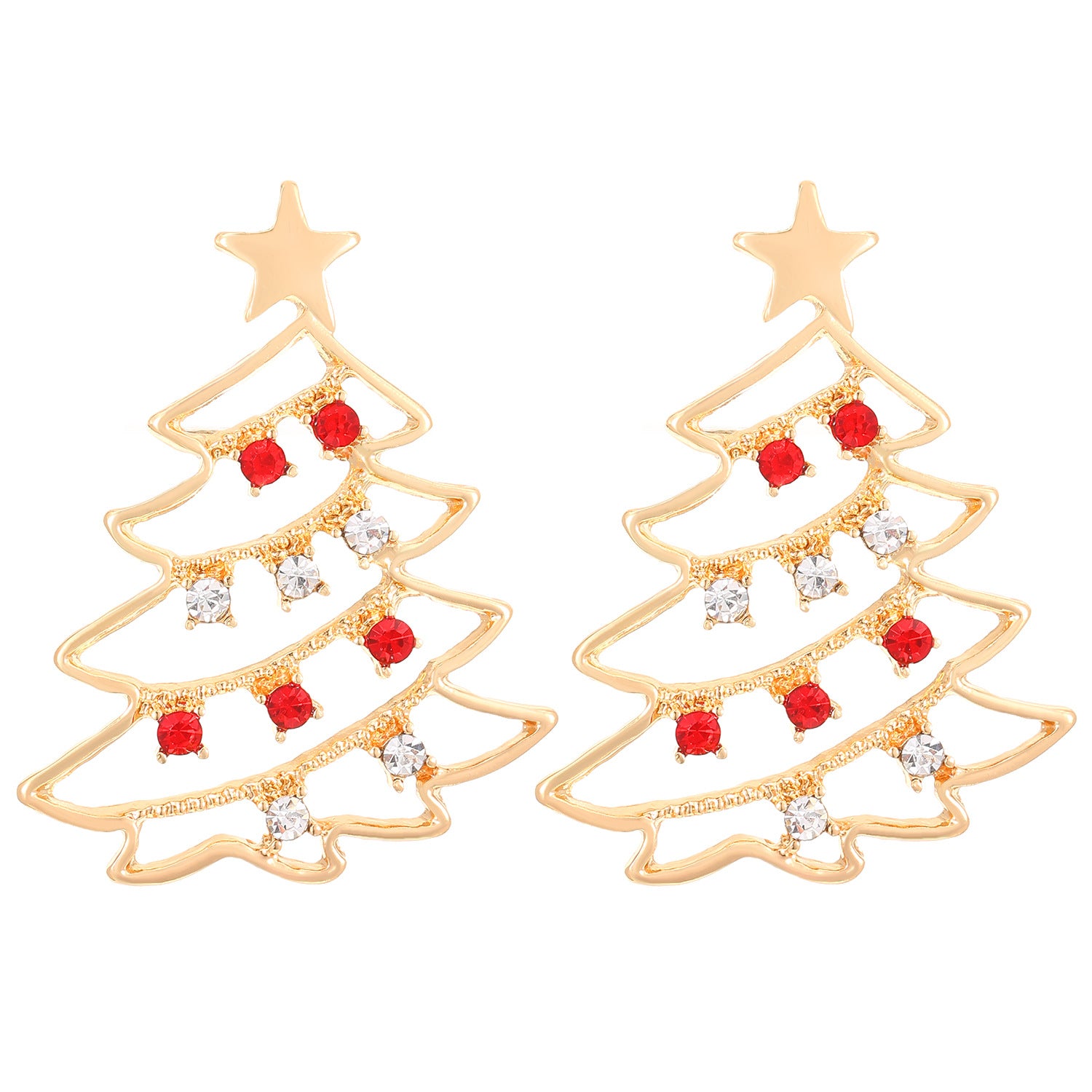 Christmas Earrings With Christmas Tree Colorful Zircon Christmas Tree Earrings  For Women Personality Earrings Party Jewelry Christmas Gift kfghf899 Store