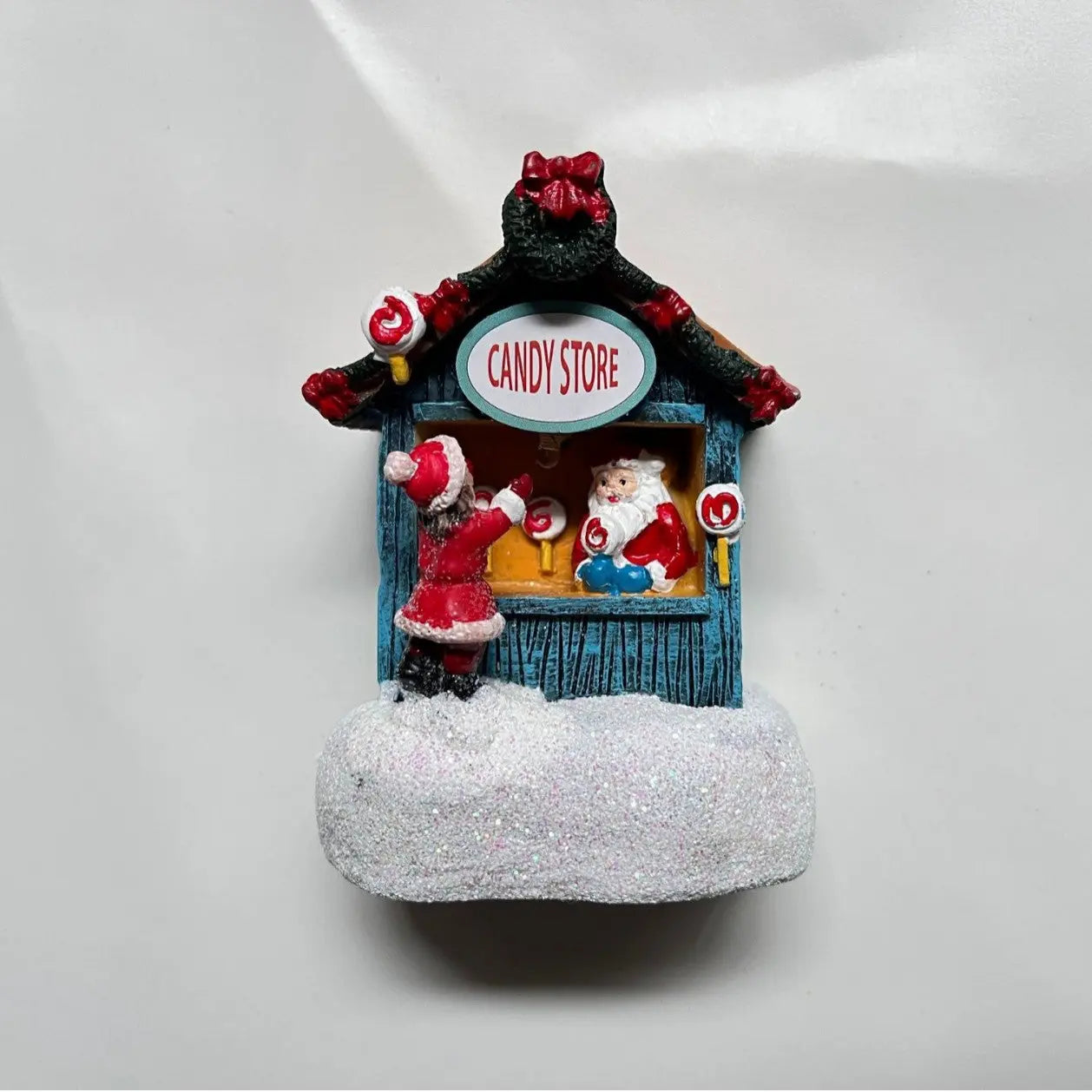 Christmas Resin Mini House Santa Shop Ornament Dazzle Frenzy