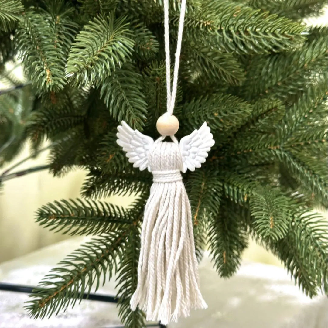 Bohemian Handmade Cotton Rope Christmas Angel Pendant Dazzle Frenzy