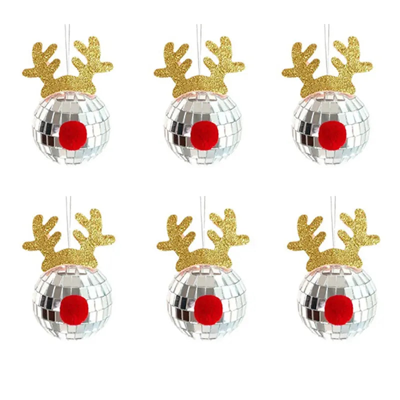 Mirror Elk Horn Christmas Ball Tree Decoration Pendant Dazzle Frenzy