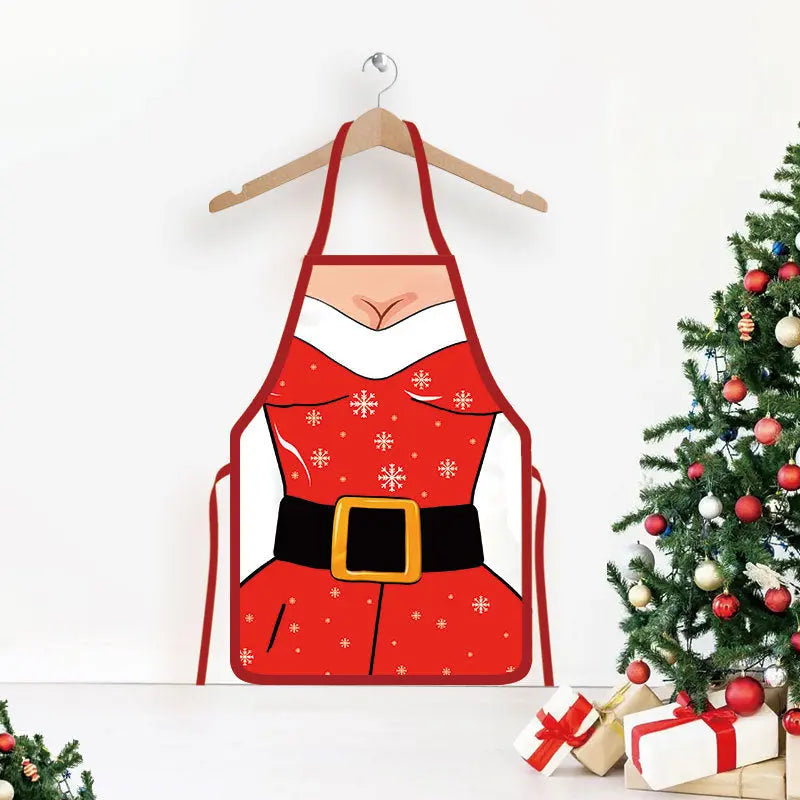 Christmas Printed Apron for Home and Party Dazzle Frenzy