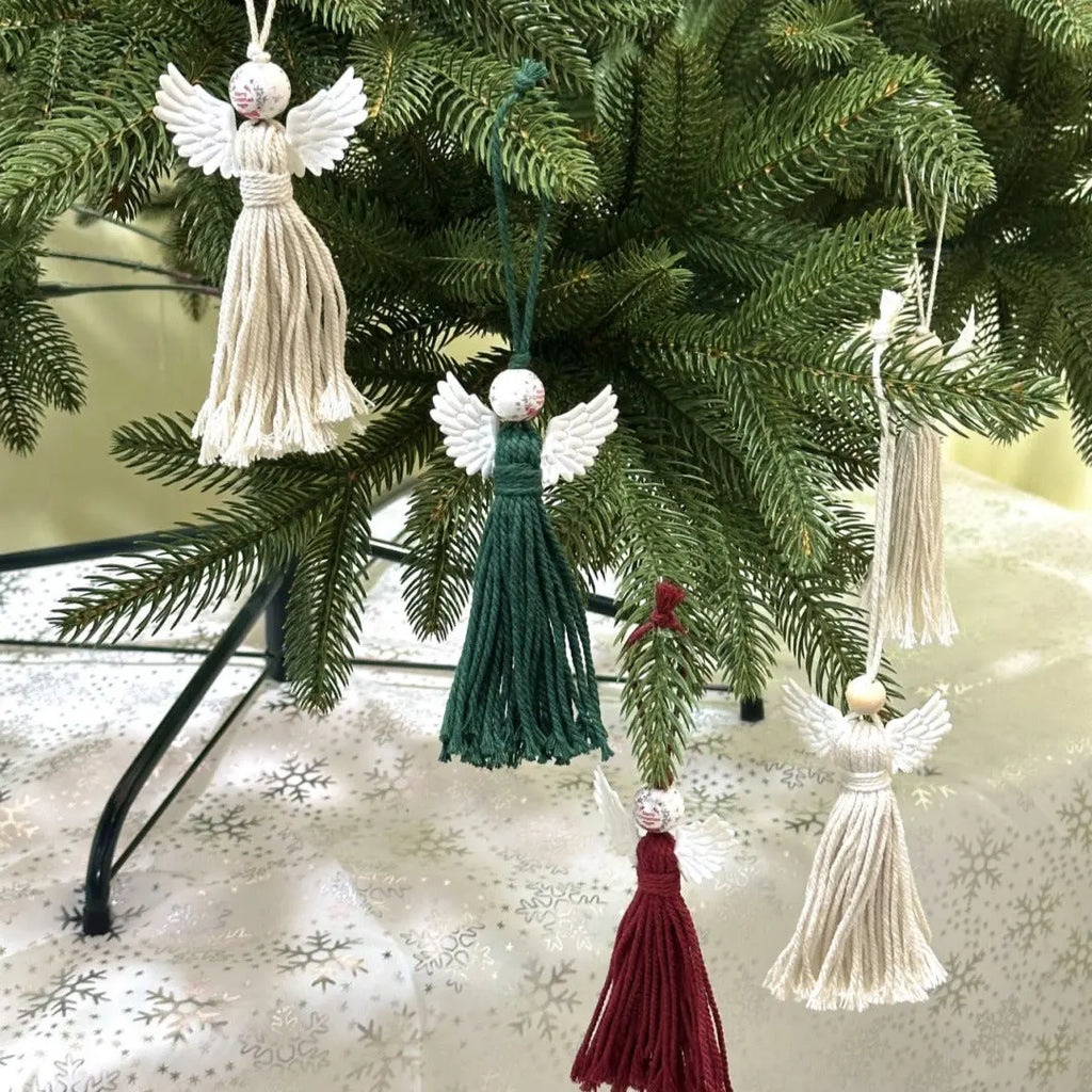 Bohemian Handmade Cotton Rope Christmas Angel Pendant Dazzle Frenzy