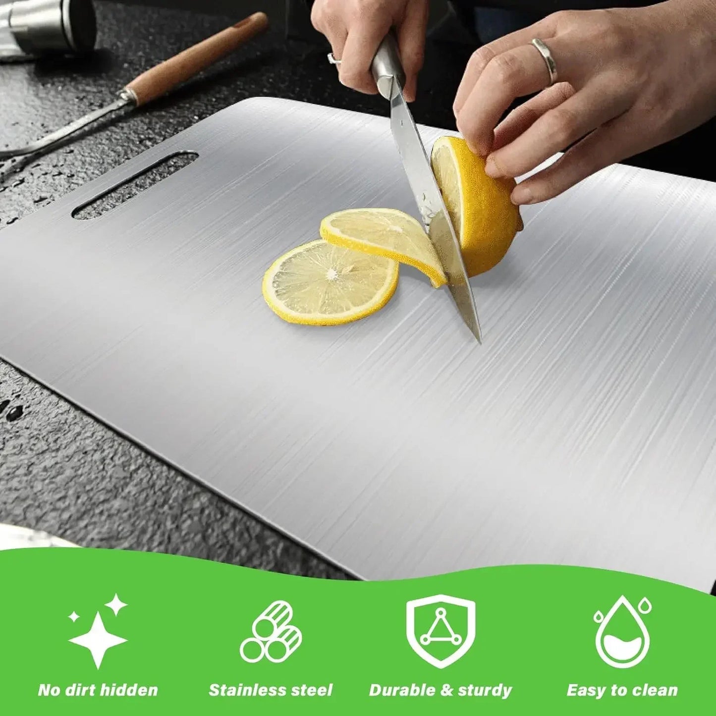2025 Viral PureSteel™ Cutting Board - Hygienic Stainless Steel Bacteria-Free Kitchen Dazzle